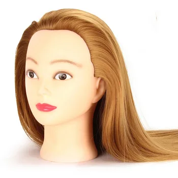 

60cm Beauty Salon Mannequin Head With Brown Blonde Hair Hairdressing Practice Head Training Wig Long Hair