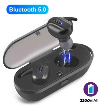 

T26 Wireless Bluetooth 5.0 TWS Earphones True Bass Stereo Headset Sport Mini HiFi Headphone Handfree Gaming Earbud 2019 New