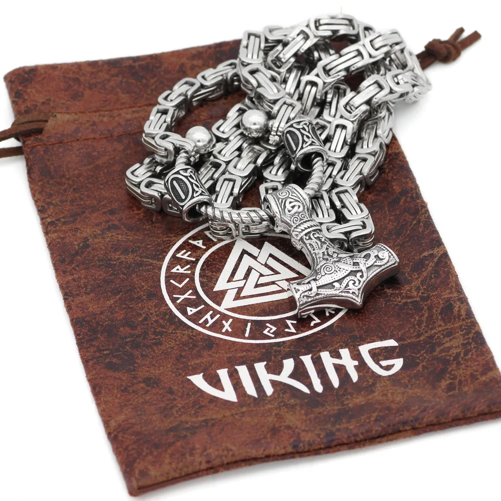 VikingCeltic скандинавский Викинг mjolnir нержавеющая сталь Тор ожерелье молоток для человека-король цепи