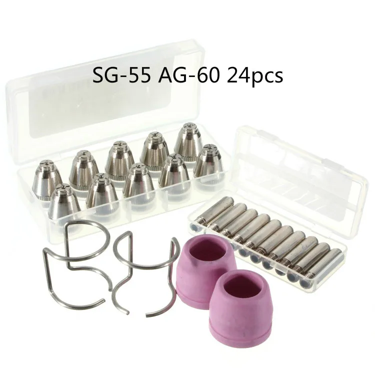

SG-55 AG-60 24pcs/set Plasma Accessories Plastic Welding Nozzle Plasma Cutter Consumables Welding Suit Isolation electrode Ring