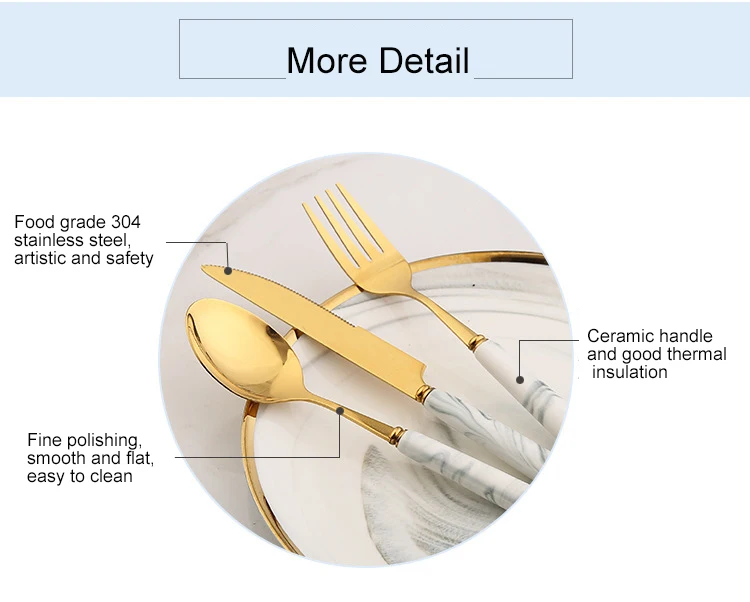 3 шт мраморная керамическая ручка, портативный набор посуды из нержавеющей стали 304, набор столовых приборов, набор столовых приборов, нож для стейка, вилка, ложка, набор