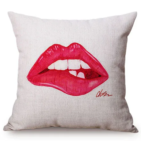 Pink Love Expression Girl The Inner Purest Love Story Simple Room Decorative Cushion Cover Cotton Linen Sofa Throw Pillow Cover K116-5