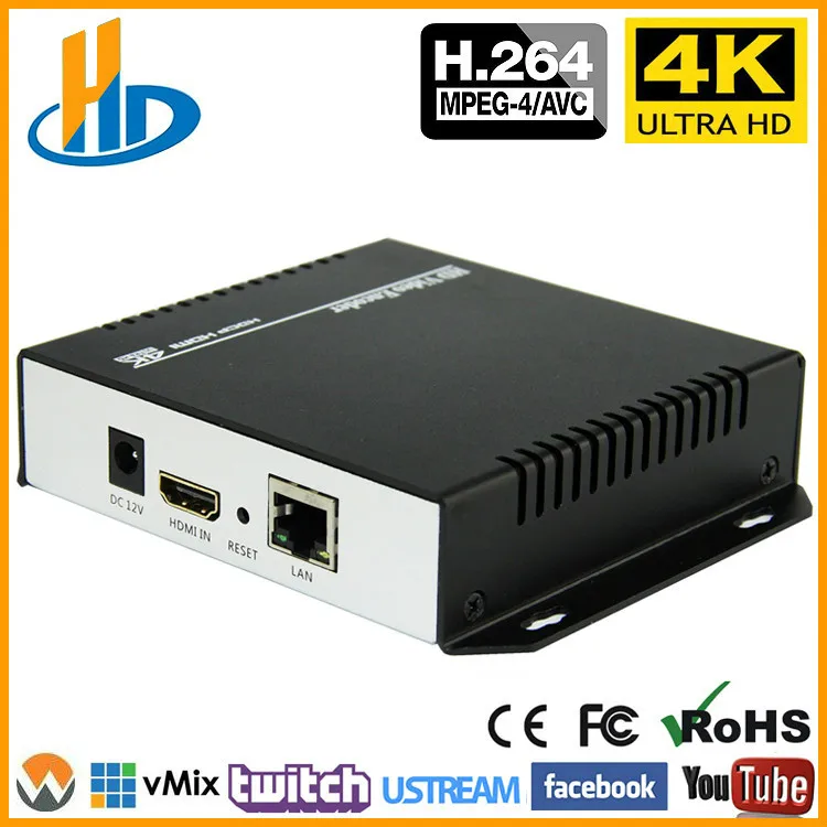 IP энкодер H.264 4K HDMI для потоковой передачи видео IPTV и потоковая трансляция в прямом