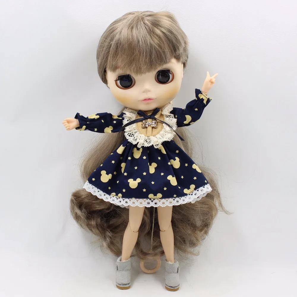 Neo Blythe Doll Vintage Lace Mickey Mouse Print Dress 5