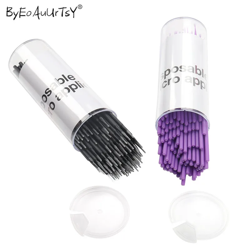 Mascara Wands 100pcs Disposable Micro Eyelash Brushes Mascara Wands Applicator Wand Lashes Brushes Spoolers Eyelashes Extension Makeup Tools