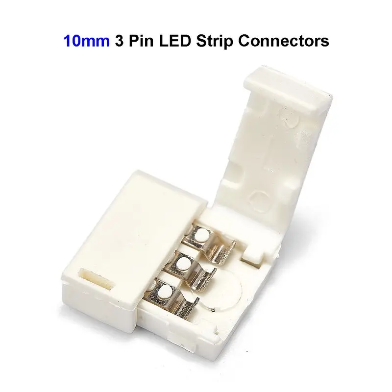 

10mm 3 Pin LED Strip Connector Free Welding For SMD WS2811 WS2812 LED Strip Lights