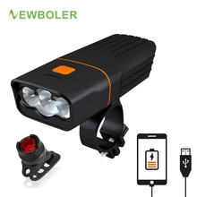 NEWBOLER, 5200 мА/ч, велосипедный светильник, внешний аккумулятор, велосипедный передний светильник, USB перезаряжаемая лампа, велосипедный водонепроницаемый светильник, Аксессуары для велосипеда
