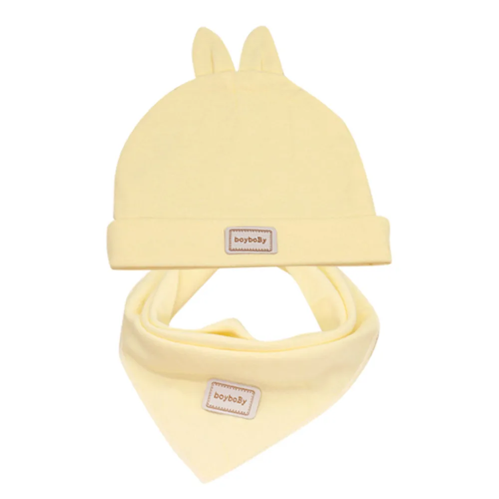 Toddler Baby Kids Bibs Saliva Towel Soft Combination Headband Rabbit Hat baby scarf bibs stuff feeding 2018
