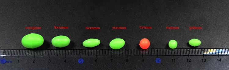 100 шт. зеленые/оранжевые большие мягкие резиновые овальные светящиеся бусины для рыбалки Lumo светящиеся бобы Sabiki Snapper Rig 10x15 8x12 6x12 5x8 7x7