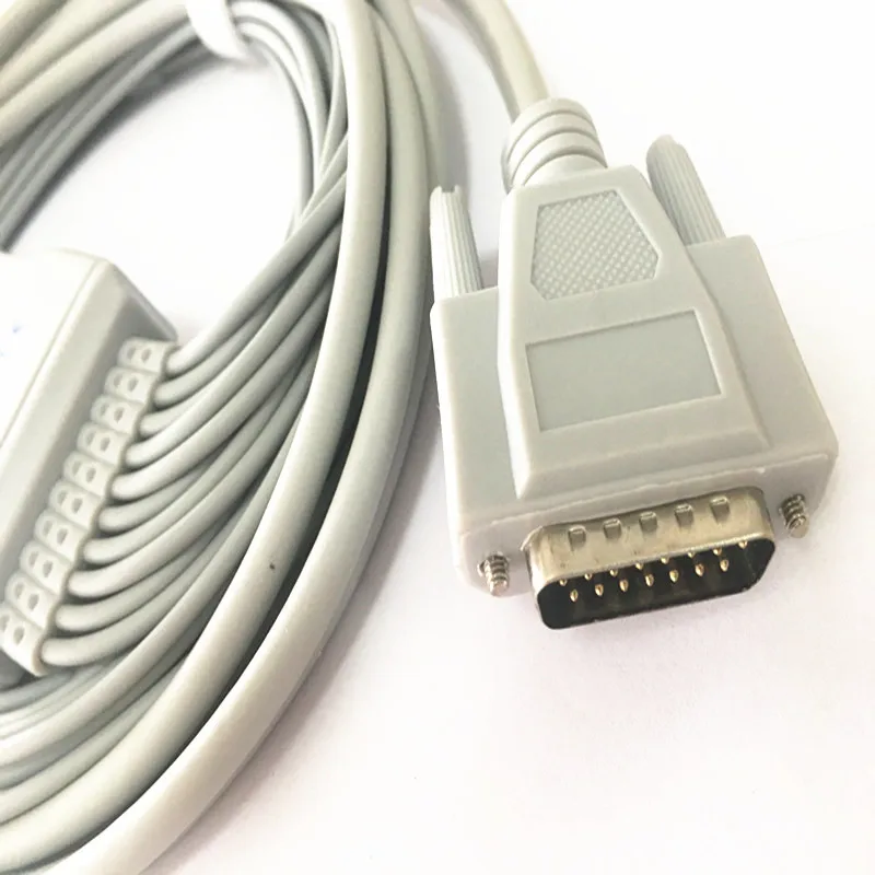 Совместим с Nihon kohden 9010/9020/9620 ECG кабелем 10 ecg leadwires ekg (без резистора) DB 15pin для