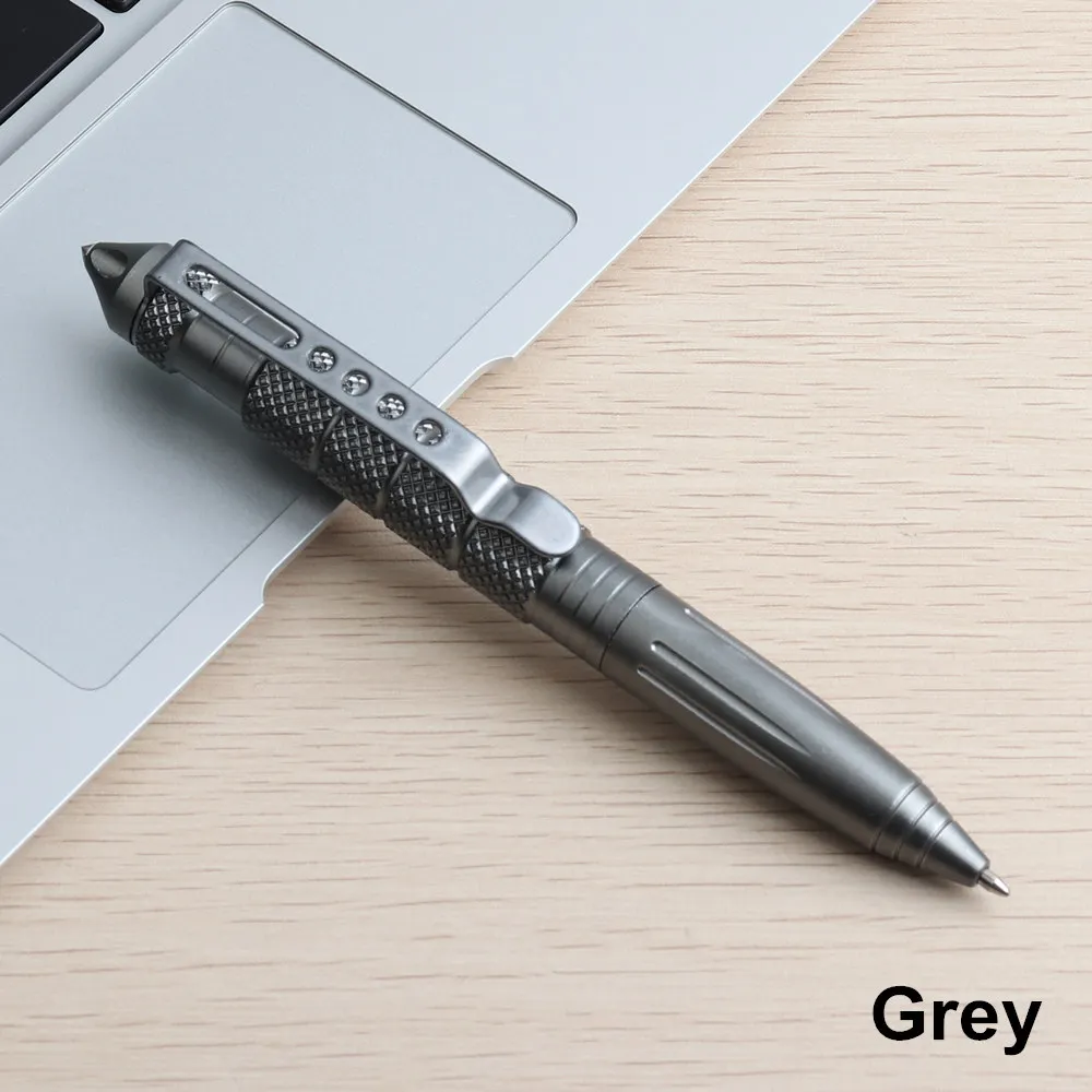 GENKKY многофункциональная ручка защита личные тактические ручки Самозащита Ручка инструмент многоцелевой авиационный алюминиевый Противоскользящий портативный - Цвет: Grey