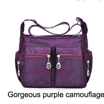 Горячая Распродажа, женская сумка, сумки-мессенджеры для женщин, сумка на плечо, водонепроницаемая нейлоновая женская сумка через плечо, сумка для основной сумки - Цвет: purple camouflage