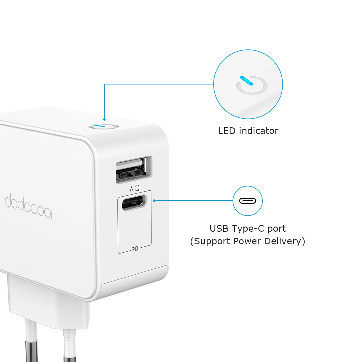 Dodocool 30 Вт usb type-C зарядное устройство для iPad Pro/iPhone X/XS/XR samsung Быстрая зарядка для мобильных телефонов Быстрая зарядка PD зарядное устройство