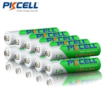 10 sztuk/partia PKCELL 1.2 V AAA NIMH wstępnie naładowany akumulator 600 mAh Ni-MH niskie poczucie rozładowane baterie 1200 cykli