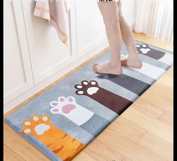 

Cute Welcome Floor Mats Animal Cat Claw Printed Bathroom Kitchen Carpets Doormats Cat Floor Mat for Living Room Anti-Slip Tapete