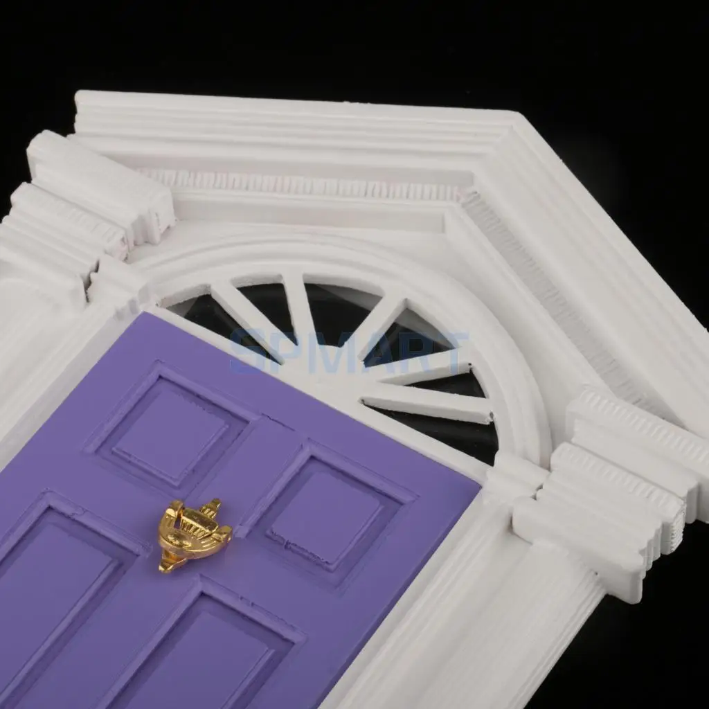 1:12 Scale Dollhouse Miniature Wooden Steepletop Door European-style Villa Gate Door Dolls House Accessories