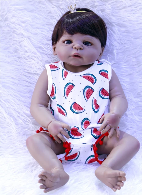 Bebe Reborn Black Skin Full Silicone Reborn Baby Dolls In Pink About 22  Inch Lovely Doll Reborn For Baby Gift Bonecas - Dolls - AliExpress