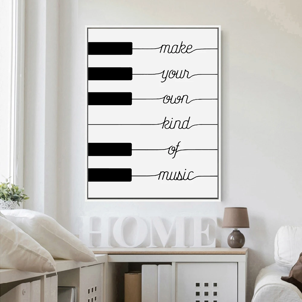 Make Your Own Kind Of Music Black White Poster Design Nordic Canvas Art Print Nursery Pictures On The Wall Family Home Decor Wallart Aliexpress White Poster Design Nordic Canvas Art