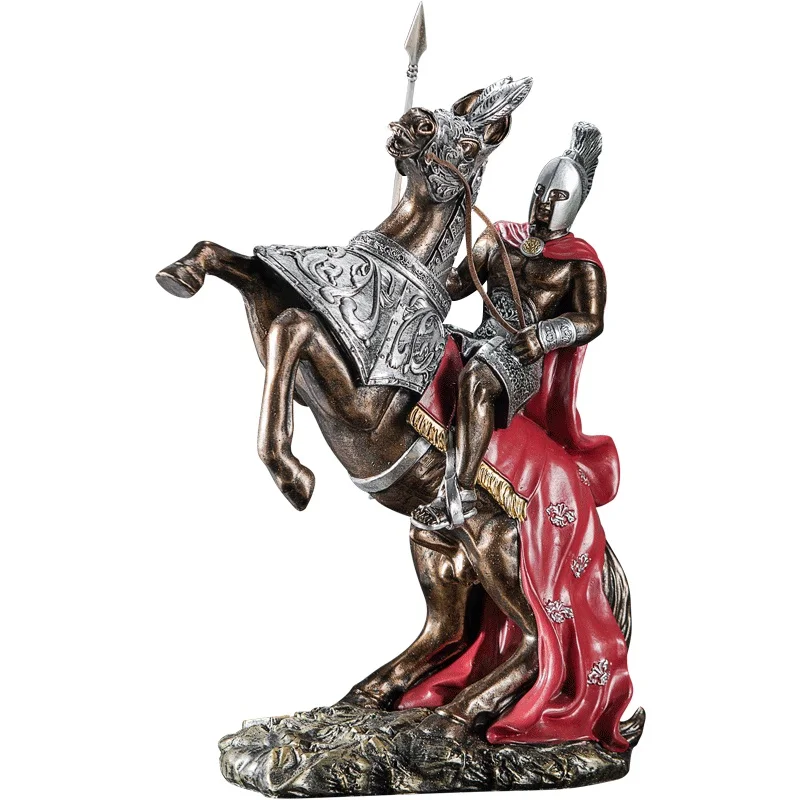 

Spartan Sculpture Armor Resin Model Crafts Creative Gifts for Cavalier Hotel Wine Cabinet Decorations