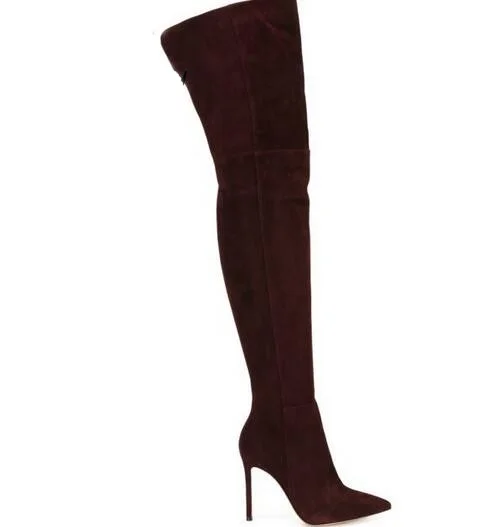 Negro Creció as Rodilla Red Mujeres Picture Cuero Picture As Cremallera Larga Venta Sobre Las En Suede Envío Punta Arranque Botines Invierno Libre Caliente De La g4wEvnq5