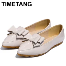 TIMETANG/; модная женская обувь на плоской подошве с острым носком и бантом; женская обувь на плоской подошве; балетки на плоской подошве для женщин; E877