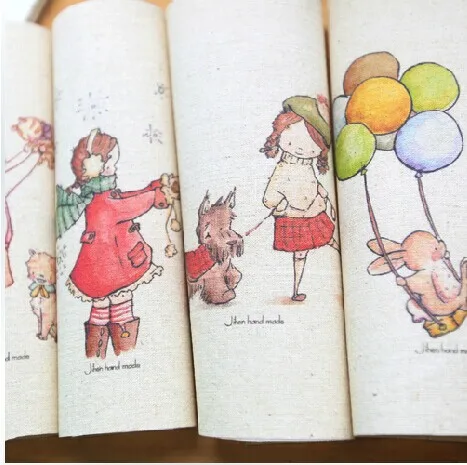 

Digital printing Cotton and linen fabrics Hand dyed cloth 5pcs Assorted designs "Gril"20x20cm