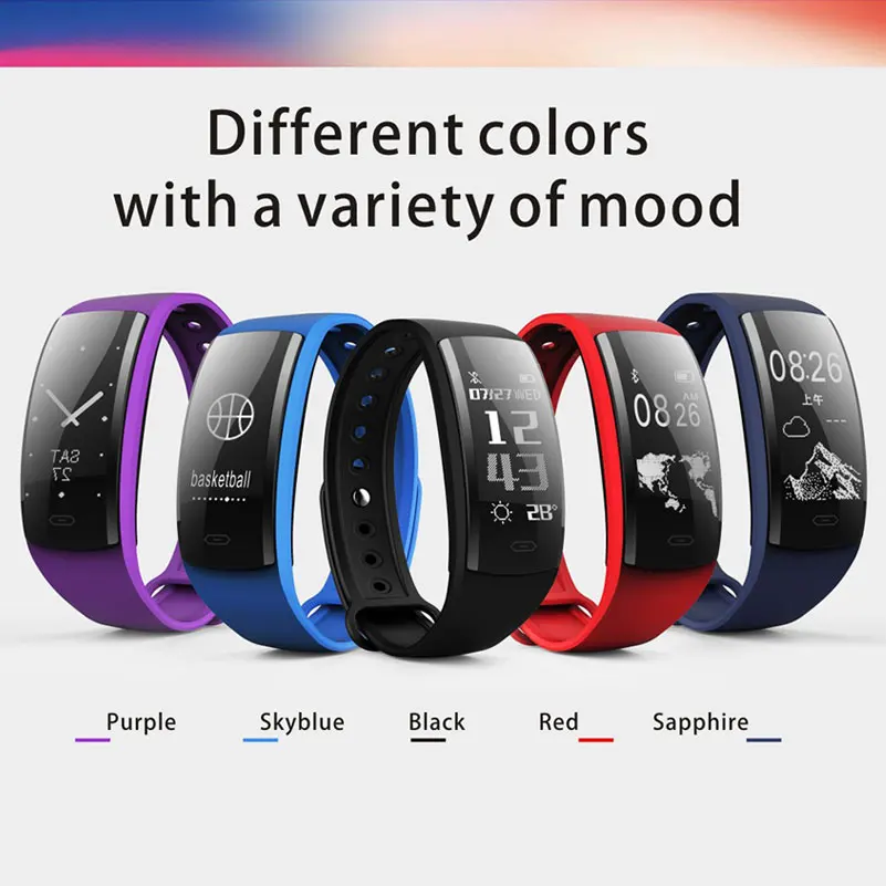 Smart Watches Bluetooth Smart Bracelet Wristband Pedometer Calories Heart Rate Message Reminder Watch For IOS Android Phone     