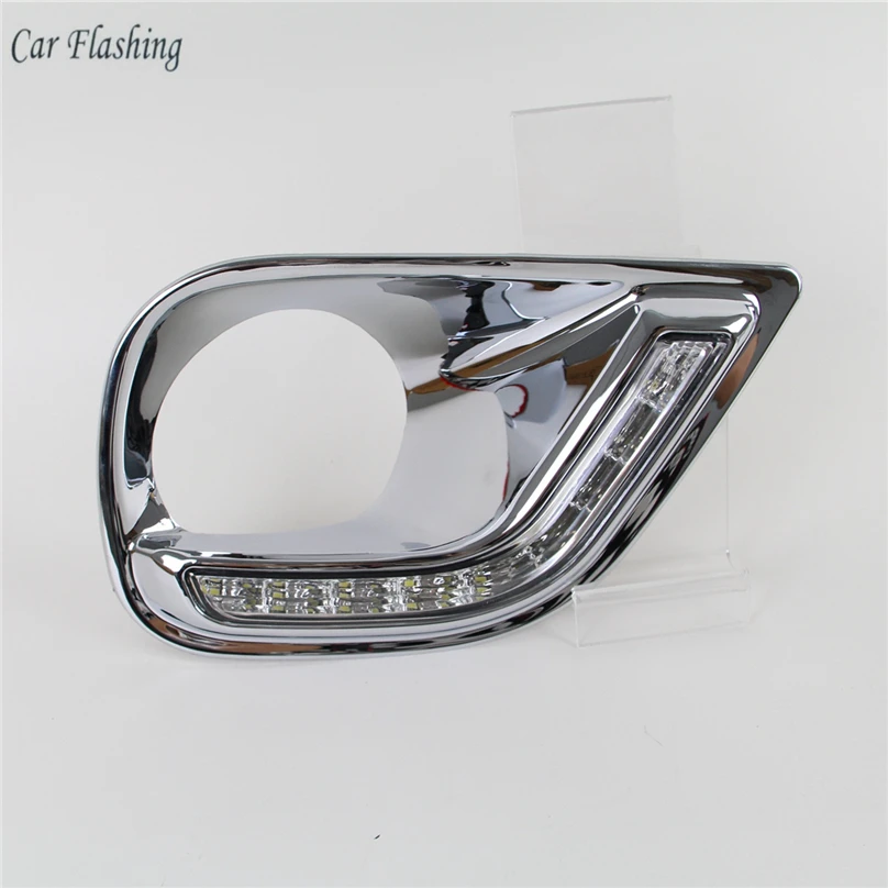 Car Flashing 1 set For Toyota RAV4 2013 2016 LED DRL Daytime Running