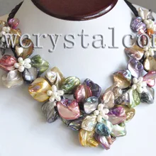 Многоцветное ожерелье с жемчугом в стиле барокко