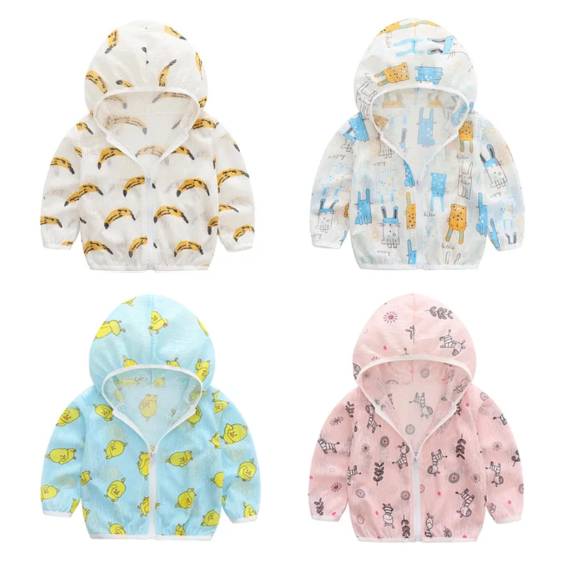 

Summer kids clothing sun-protective coat Korean sunscreen clothing boys girls hooded sun-proof clothing kids coat baby clothes