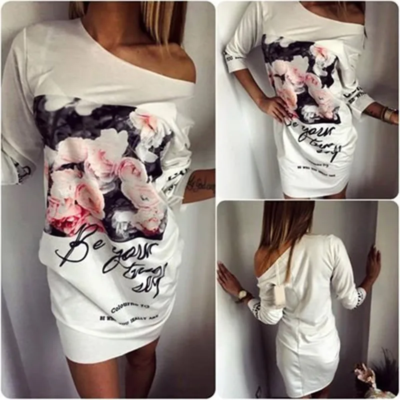 

LOSSKY S-3XL New Summer Slim Casual Fashion Printed Dress Women Cute Mini Package Hip Dress Short Sleeve Sexy Dress Vestidos