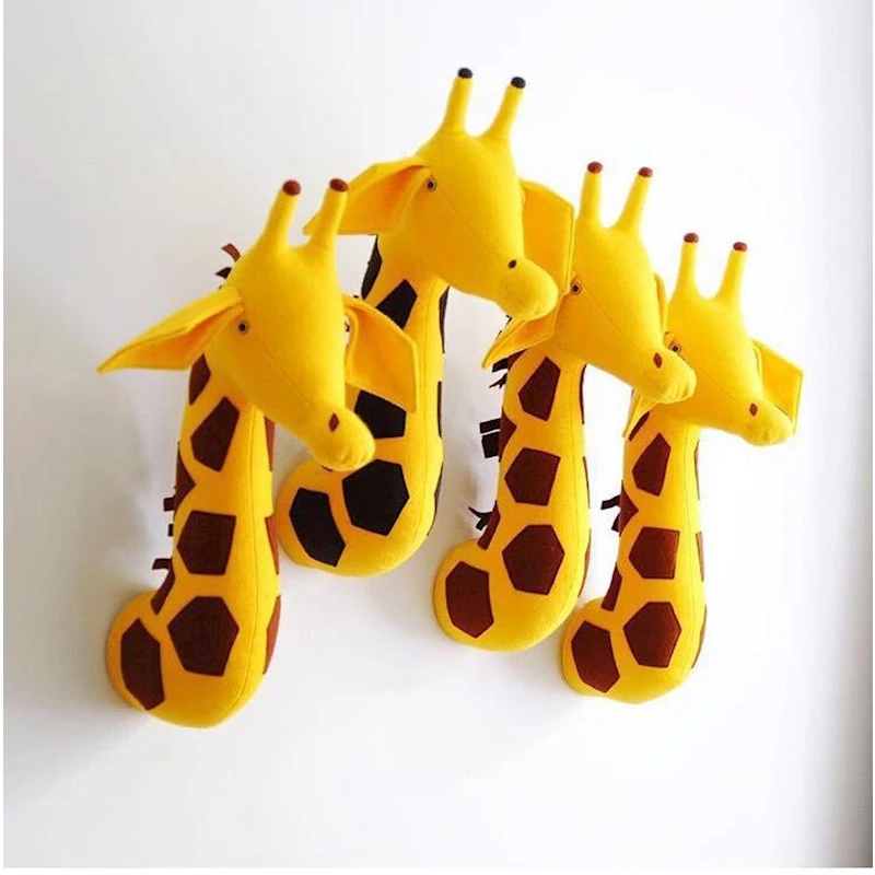 MYUDI Плюшевые настенные мягкие игрушки, животные жираф зебра голова слона милая детская комната украшение стены детский сад декор игрушка кукла