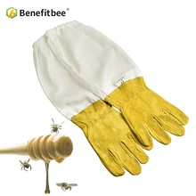 Benefitbee Beekeeper Prevent Gloves Protective Sleeves Ventilated Professional Anti Bee for Apiculture Beekeeper Beehive Yellow