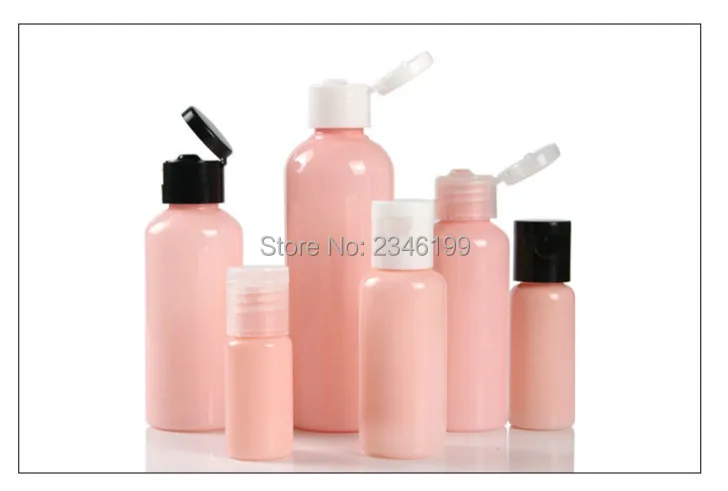 Empty Plastic Bottle 100ml Empty White Cover Cosmetic Container Flip Cover Plastic Bottle 50ml  Empty Pink Plastic Bottle