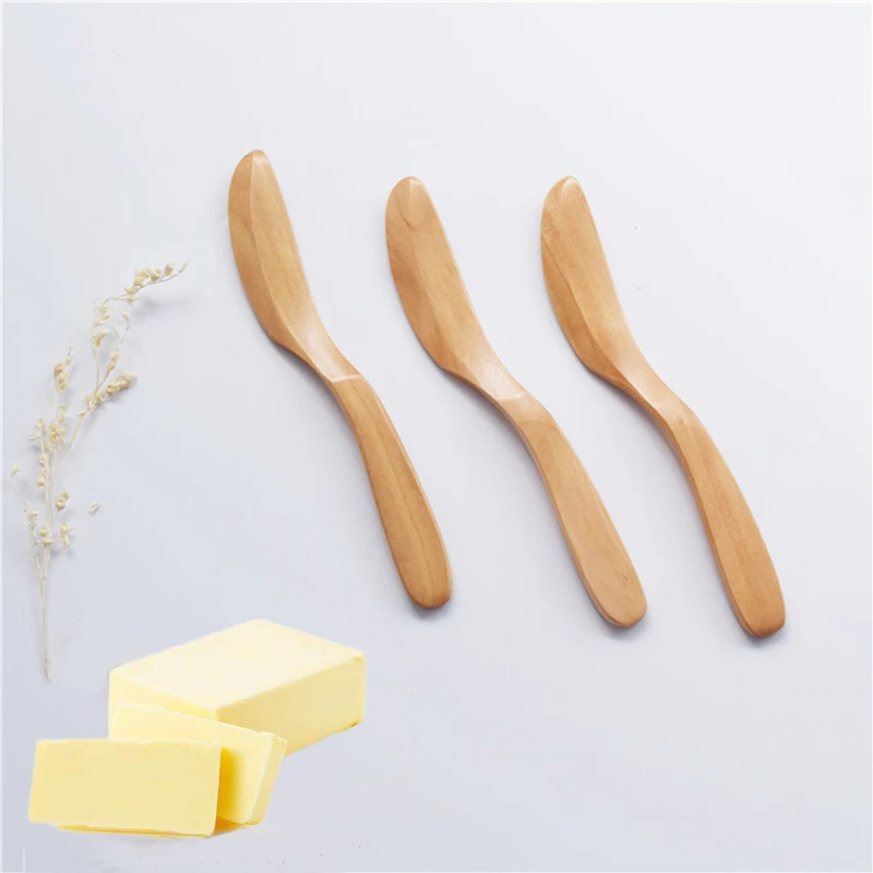 Japanese Style Natural Wood Butter Knife Creative Tableware Solid Cutlery Smooth Dinnerware Elegant Jan Knives 3-6pcs/set | Дом и сад