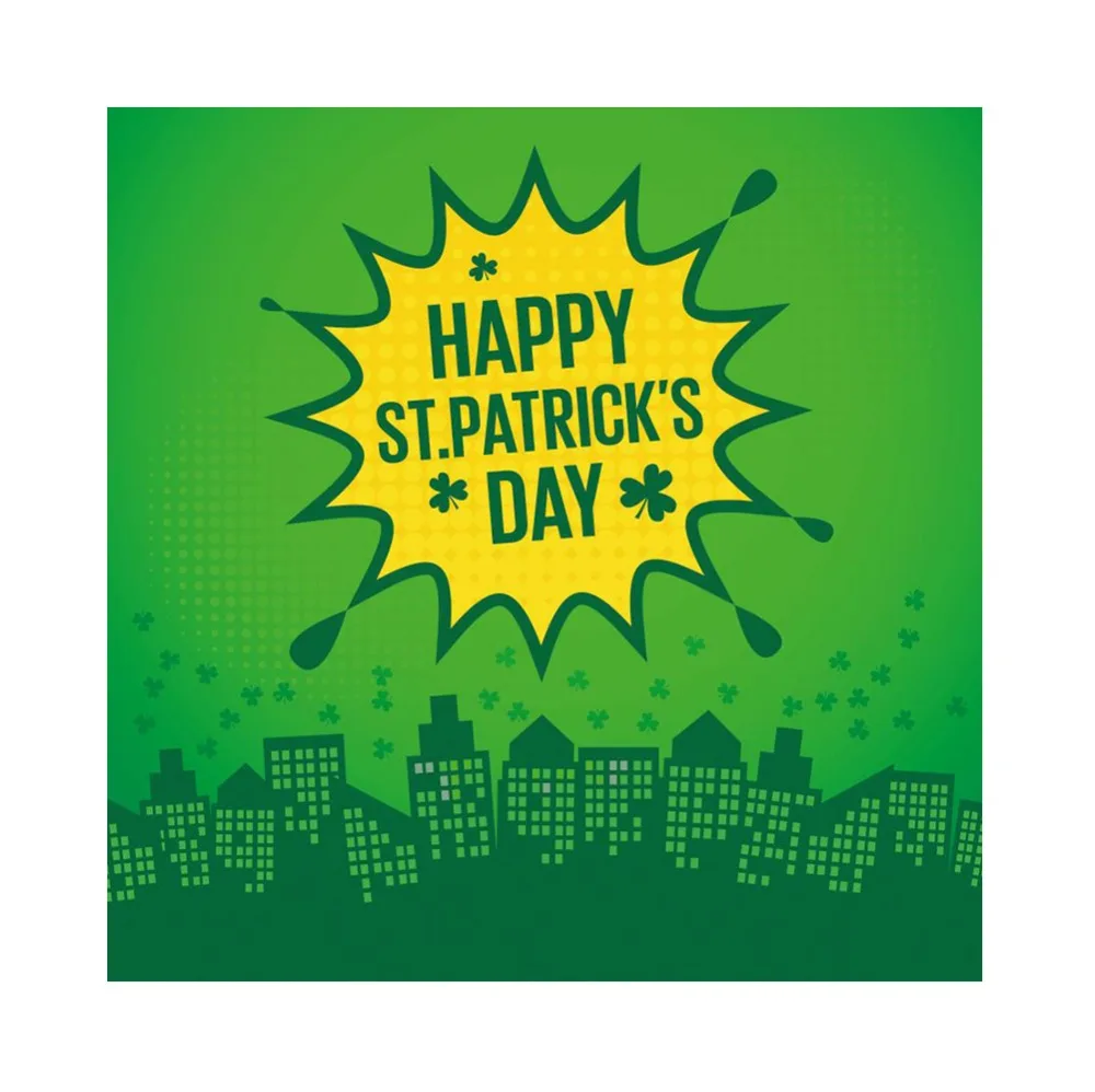 Laeacco Happy St. Patrick's Day Green Shamrocks Baby Portrait Natural Scene Photo Backgrounds Photography Backdrops Studio |