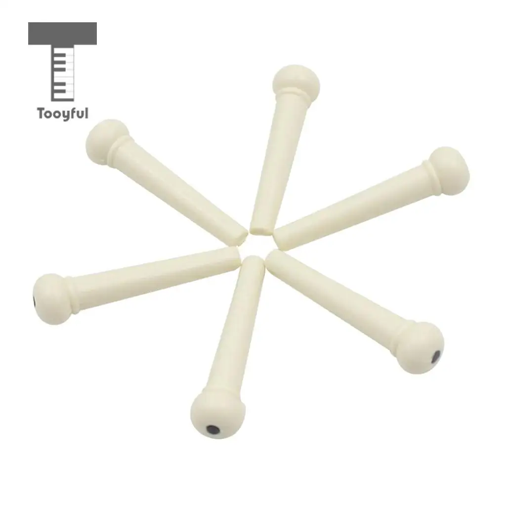 6pcs ABS Wooden Good Hardness Guitar Pegs String Turned Bridge Pin Set for Acoustic Guitar Bridge Pins Replacement Accessories