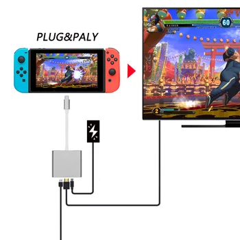 

HDMI Type-C Adapter Dock Station HD Transfer For Nintend Switch USB-C TV HDMI Converter Adapter For MacBook Xiaomi Laptop Phone
