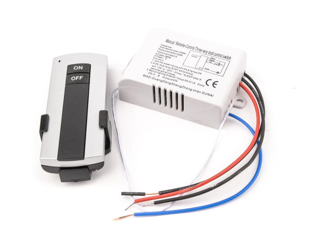 

ALLSOME 1 Way ON/OFF 220V Wireless Remote Control Switch Digital Remote Control Switch for Lamp & Light HT035