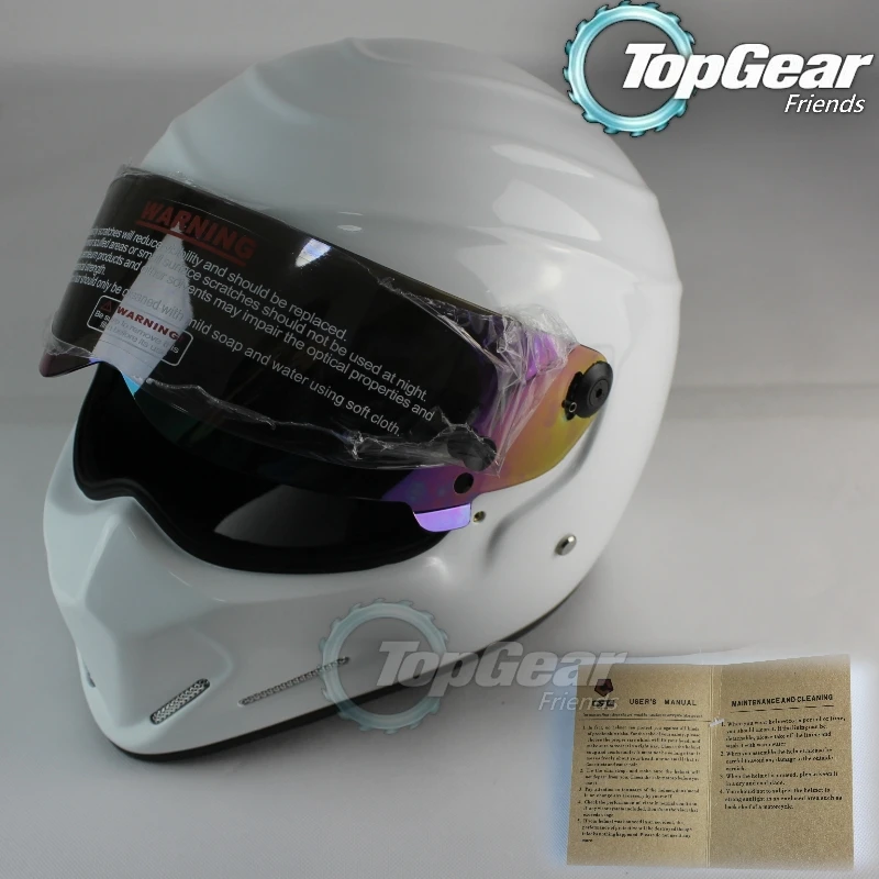 Для TopGear шлем Стига Capacete Casco De/Bag+ наклейка "Simpson" для подарков/белый мотоциклетный шлем с красочным козырьком Racing