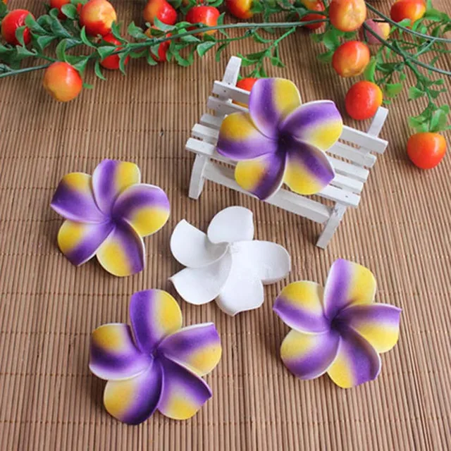 100PCS,7CM Multicolor Fake Foam PE Frangipani Artificial Hawaii