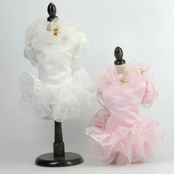 

High-end Luxury Series Party Wedding Flowers Lace Cat Dog Dress Clothes For Dogs Dog Cat Pet Clothing Teddy Chihuahua