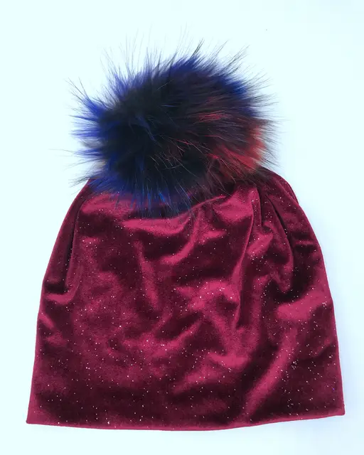 Internet Magazin B17981 2017 Moda Splash Dot Zimnie Barhatnye Shapochki S Krasochnym Sluchajnym Enotovyj Pompon Luchshij Enot Tyubetejka S Pomponom Dlya Zhenshin Shlyapa Aliexpress Dlya Mobilnyh