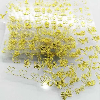 

Nail Stickers 30PCS/Lot 3D Gold Nail Art Bow Tie Cat Butterfly Metallic Glitter Nail Art Stickers Decals Transfers Gel Polish