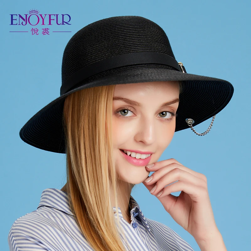 ENJOYFUR Sun Caps Fashion Summer Casual Women Hats High Quality Metal