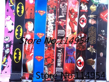 

Free shipping 50 Pcs /Wholesale lot Mix Popular Anime Necklace Strap Lanyards Cell Key Chains H-32