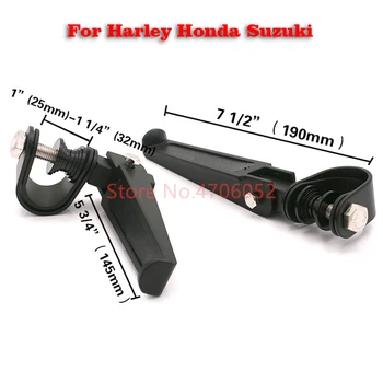 

1" 1/4" Motorcycle Highway Pegs Street Dirt Bike Folding U-Clamp Foot Peg Foot Rest Aluminum CNC For Harley Honda Suzuki