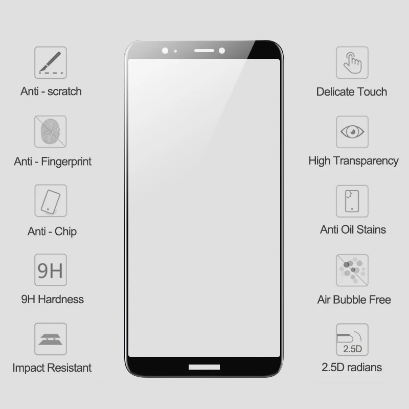 3D полное покрытие из закаленного стекла для huawei P Smart FIG-LX1 защитное стекло на P smart Psmart Plus 5,65 6,3 ''дюймовая защитная пленка