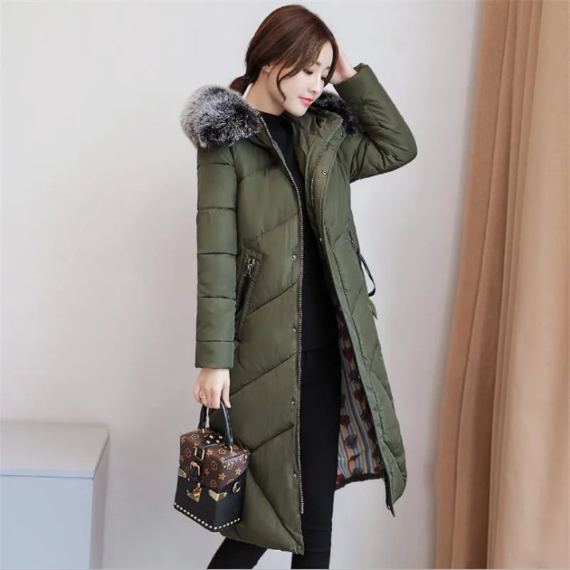 D042 Femme Veste Casacos Parka Nouveau Black De red Feminino Inverno Col Fourrure Matelassé Épais Green Outwear army 2019 Femmes Manteau D'hiver Gray Plus La light Taille Chaud R6wrPR