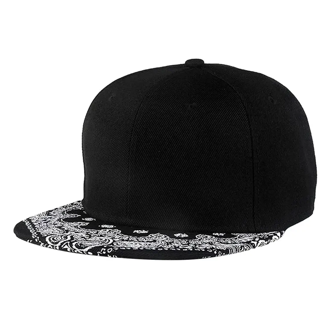 

New WuKe Embroidery Snapback, Baseball Hat Flat Brim Hip Hop Caps, Black Pattern